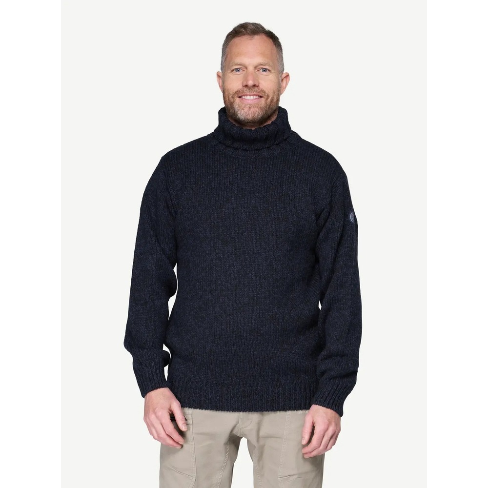 Devold of Norway Nansen High Neck Wool Sweater Navy Blue‎ Mens M Nordic Winter